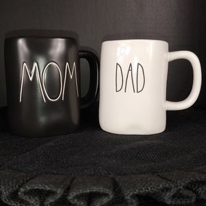 Rae Dunn "MOM" & "DAD" Mug Set 16oz